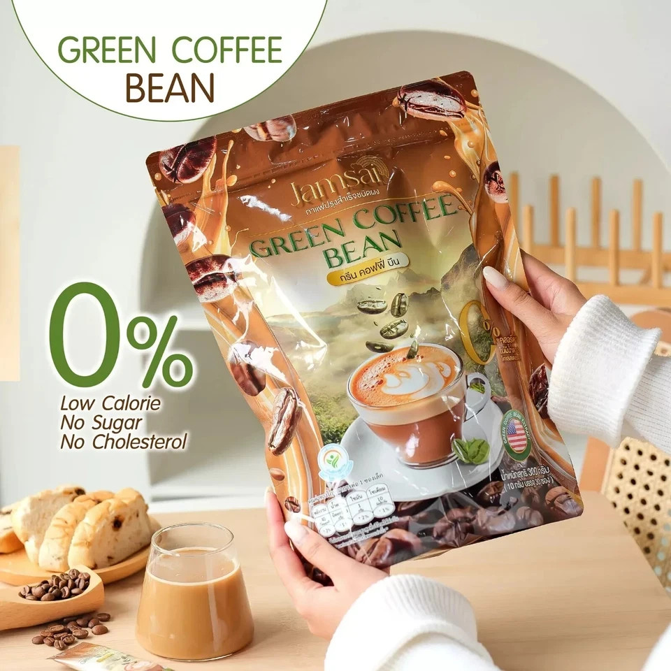 6x Jamsai Green Coffee Bean Instant Powder Mix Drink No Sugar Control Hunger