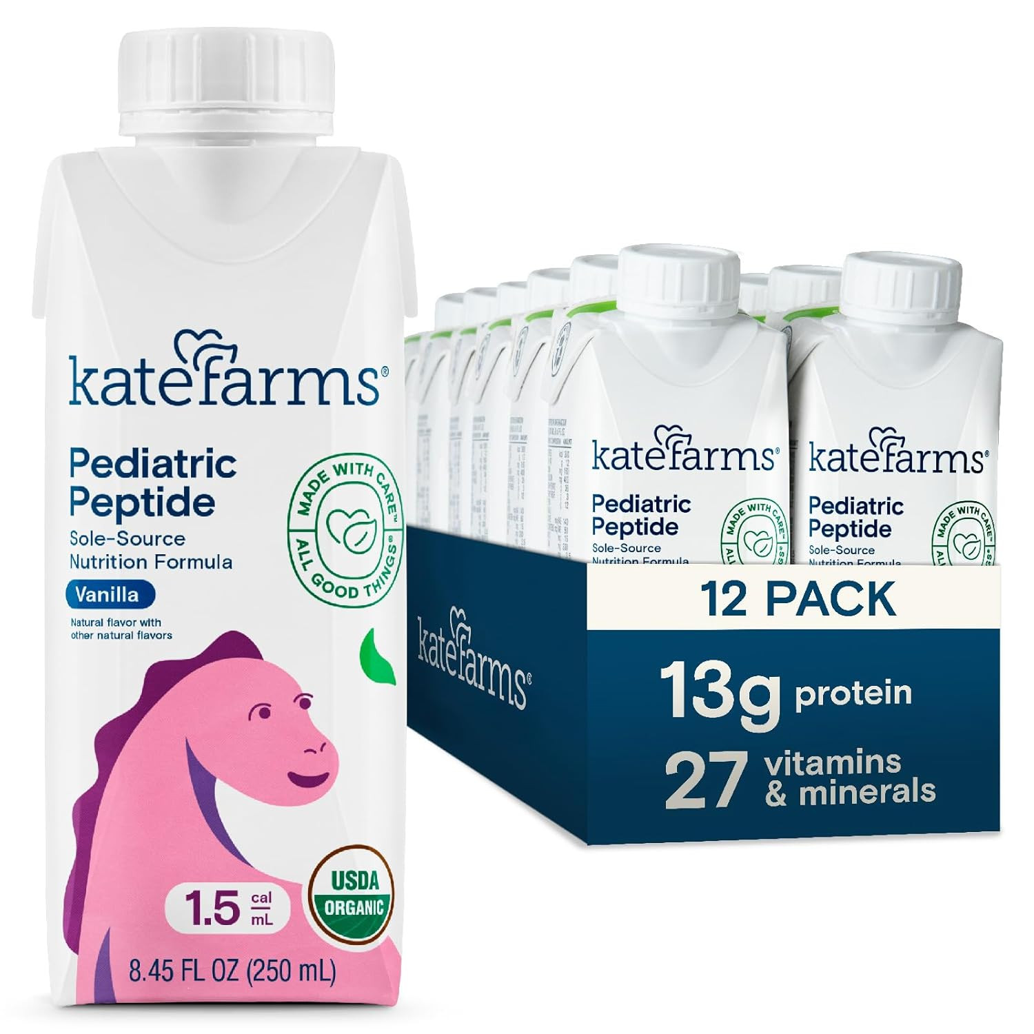 Organic Pediatric Peptide 1.5 Formula, Vanilla, Sole-Source Hydrolyzed Plant-Bas