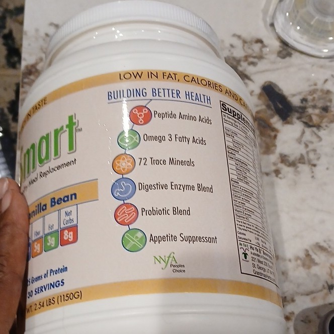 Slim Smart Vanilla Bean Meal Replacement Shake Powder 25g Protein 30 Servings