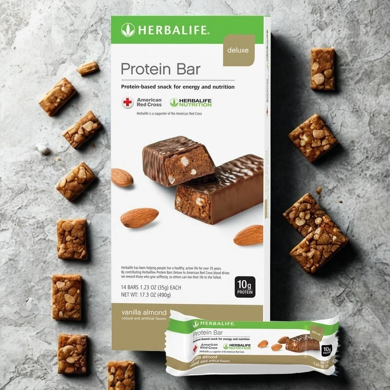 Herbalife Protein Bar Deluxe Vanilla Almond High Protein Snack Bar -express ship