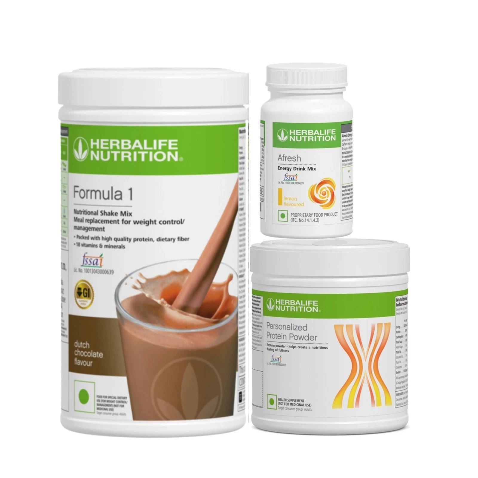 HERBALIFE COMBO SET (CHOCOLATE, PROTEIN 200GM. AFRESH) LONG EXPIRY