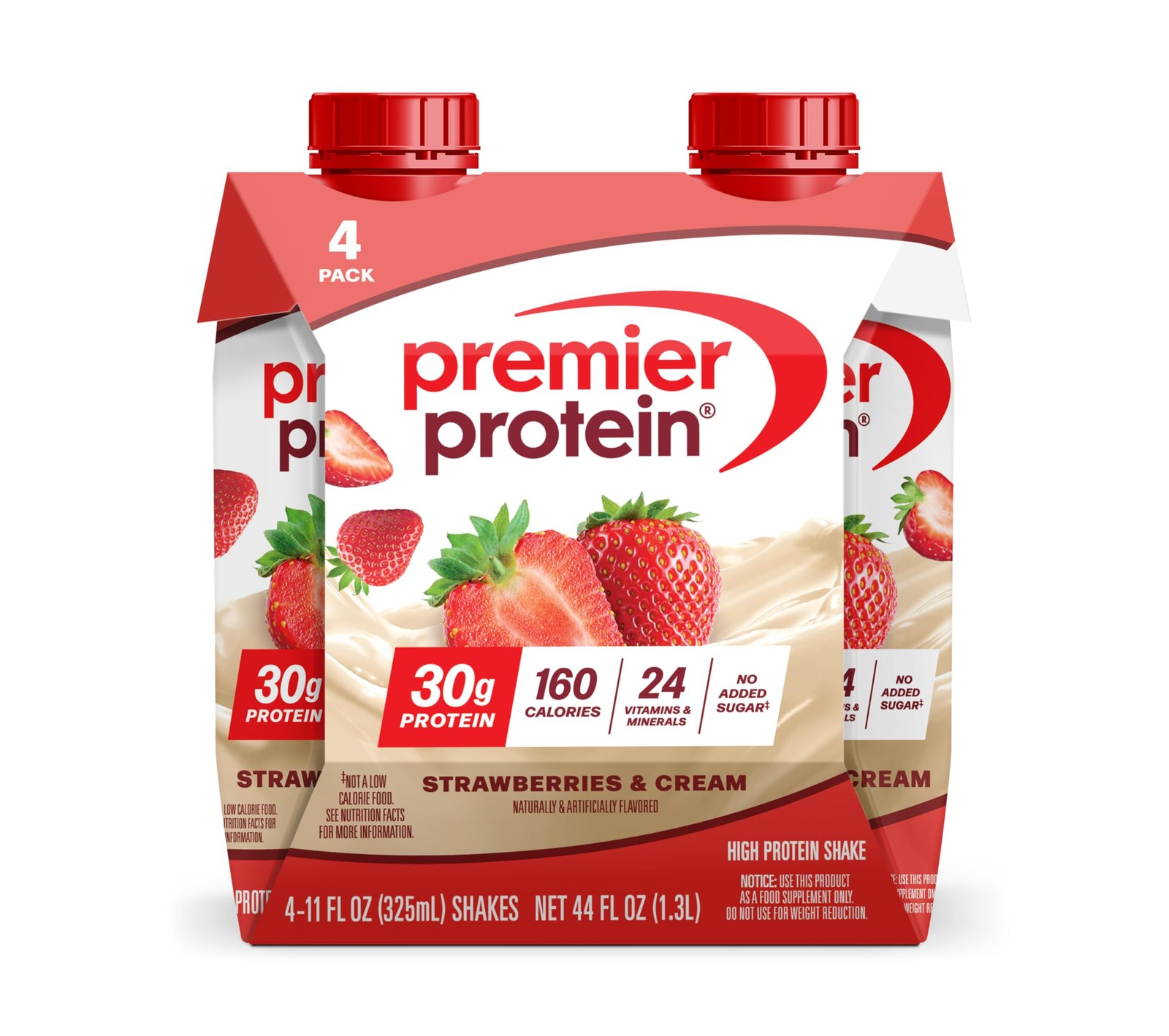 Premier Protein Shake, Strawberries & Cream, 30g Protein, No Added Sugar, 24 …