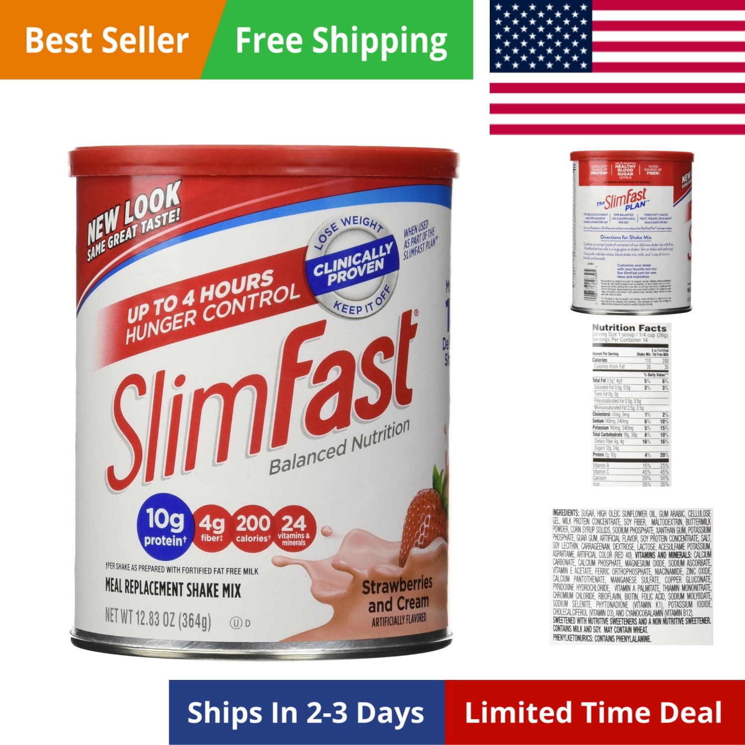 Strawberries & Cream Meal Replacement Shake Mix – Weight Loss Powder – 12.83 …