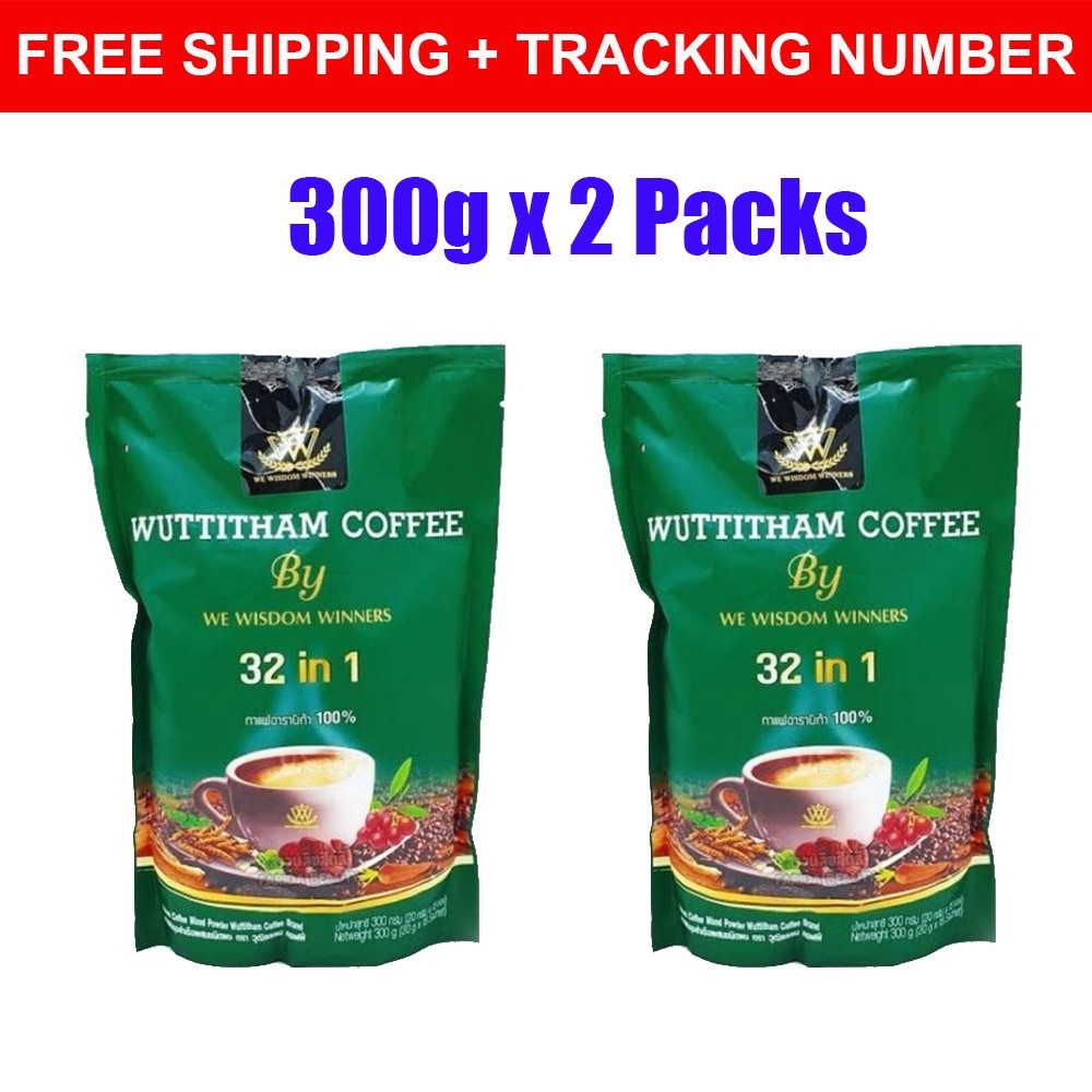 2x Wuttitham Healthy Coffee 32 in 1 Herbs Instant Mixed Weight Control Manage