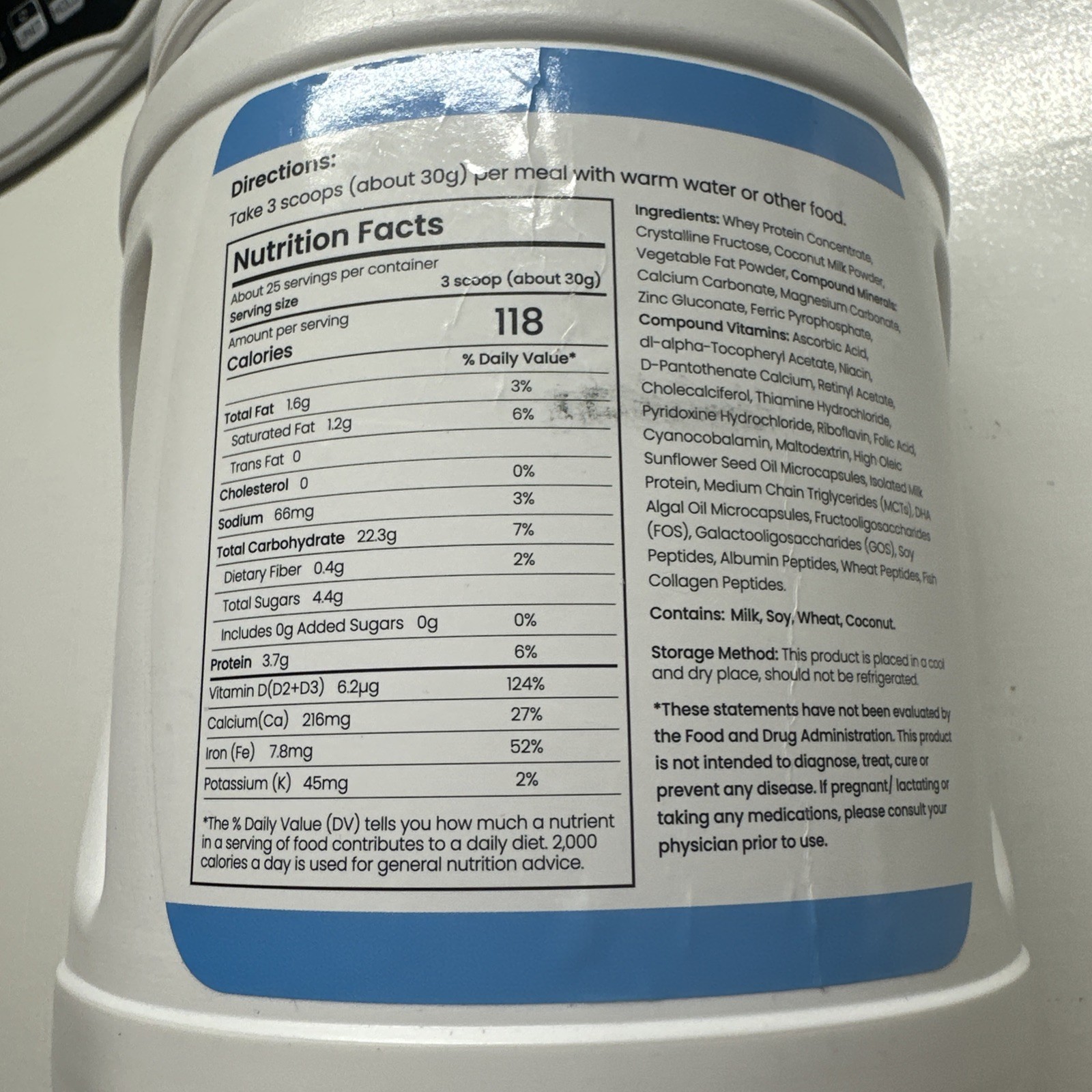 Ostomy Care Meal Replacement Hydrolyzed Protein Powder with Prebiotics & MCTs
