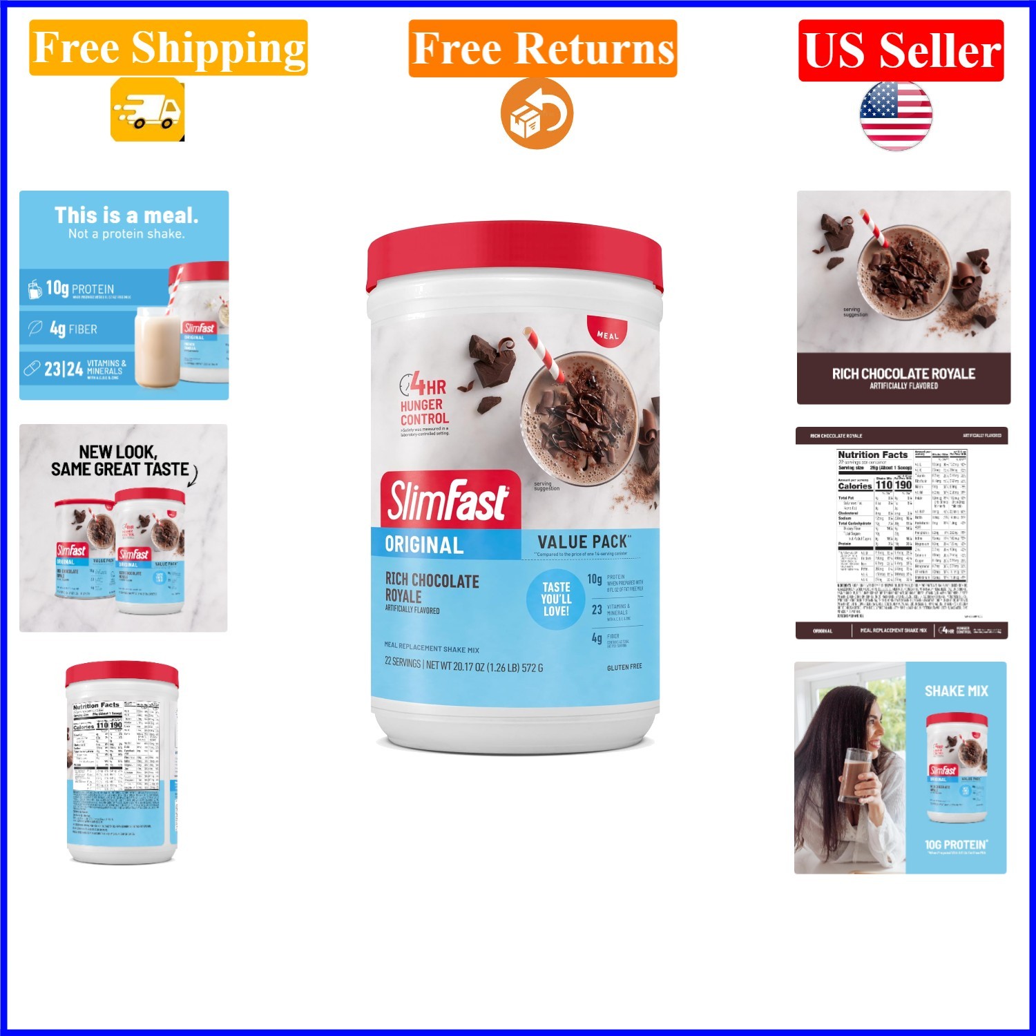 Meal Replacement Powder Rich Chocolate Royale 20.16oz Adults Gl Gluten-Free