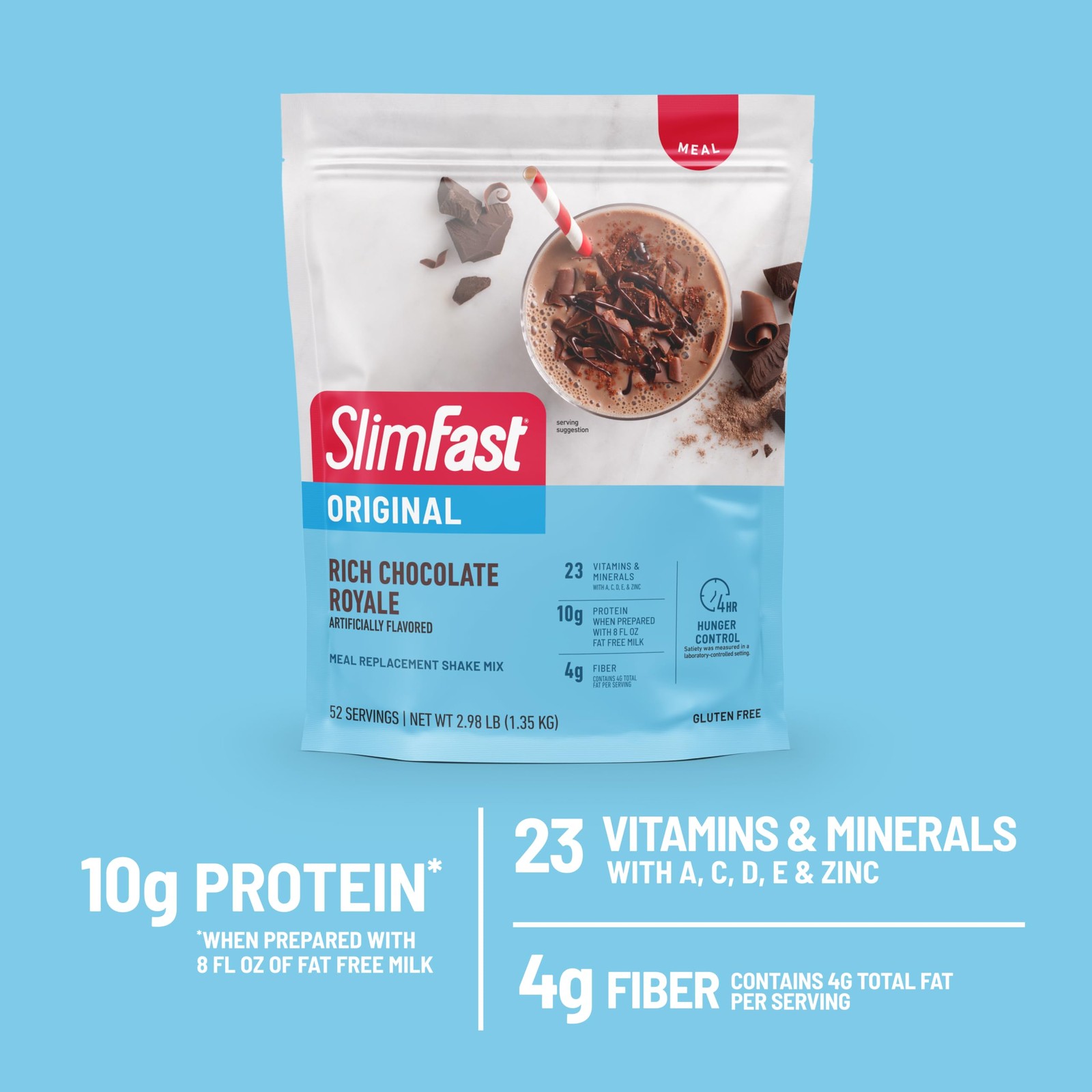 SlimFast Meal Replacement Powder, Original Rich Chocolate Royale, Weight Loss…