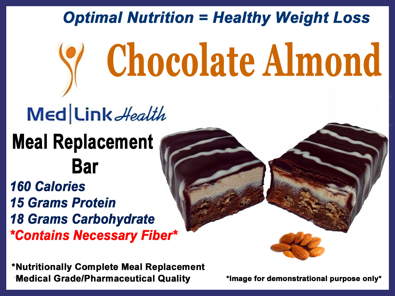 CHOCOLATE ALMOND BAR | SIMILAR TO Optifast | 3 Boxes