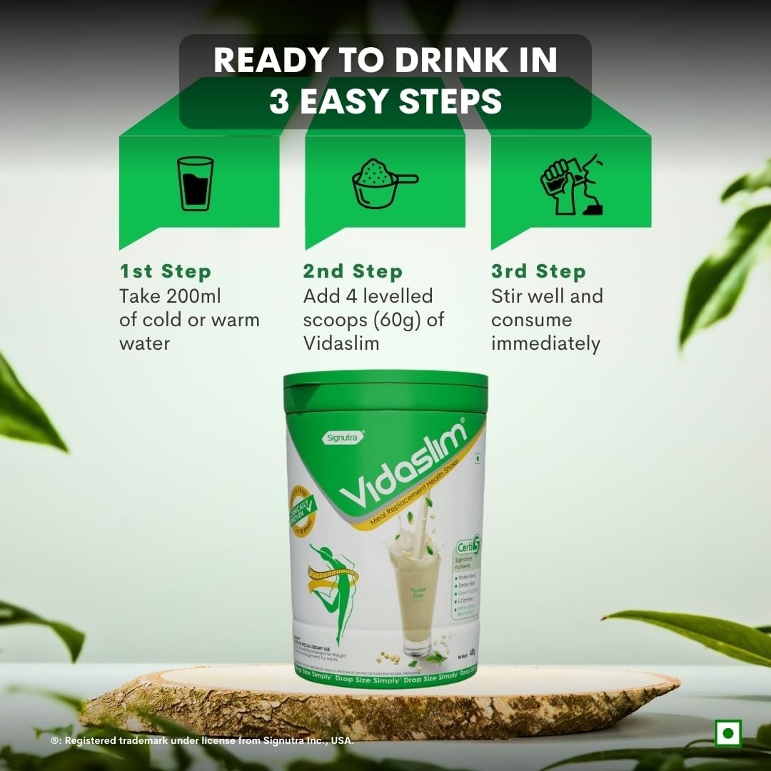 Vidaslim Replacement Shake 400g Vanilla|Protein L-Carnitine Green Tea Extract