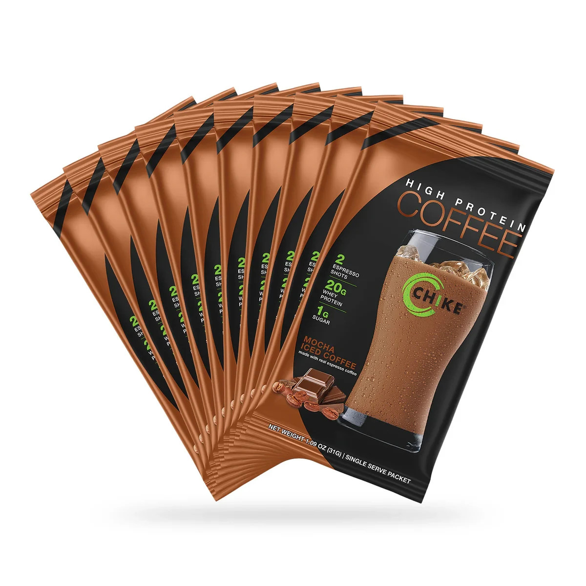 Chike Mocha High Protein Iced Coffee – 10 Single-Serving Packets, Iced Lattes