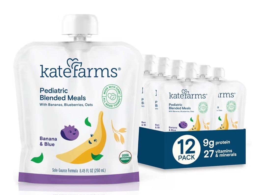 Kate Farms Organic Pediatric Meal Mango &Straw/Banana &Blue 8.45 Oz × 12 Pack