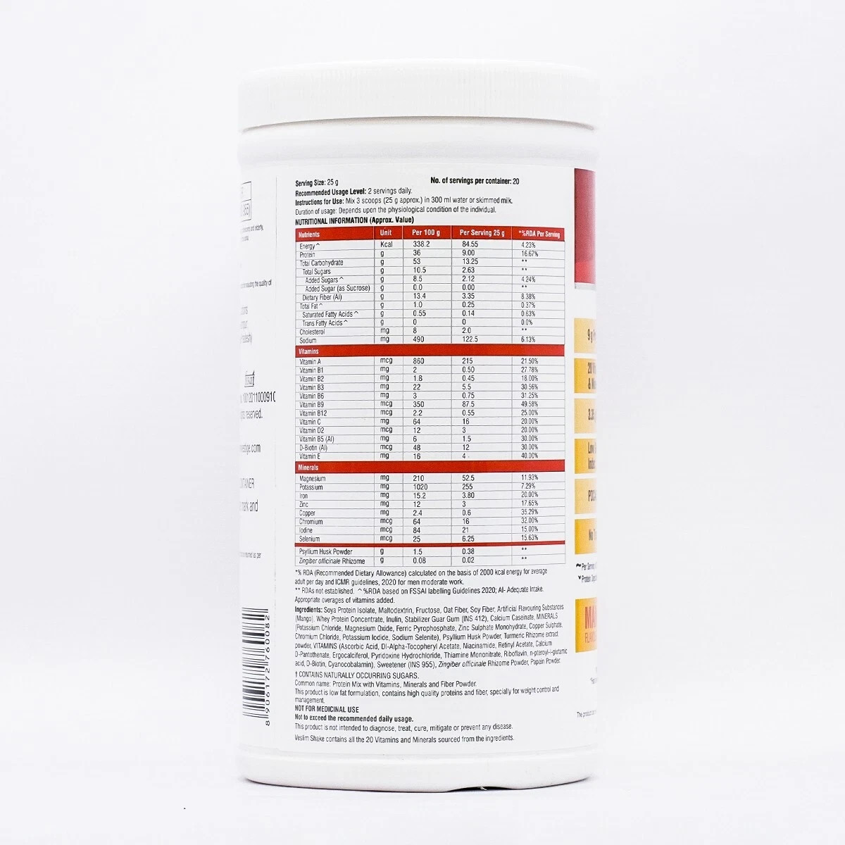 Vestige Veslim Shake Mango Flavour Nutritional Shake Mix 500gm | NO US DUTY