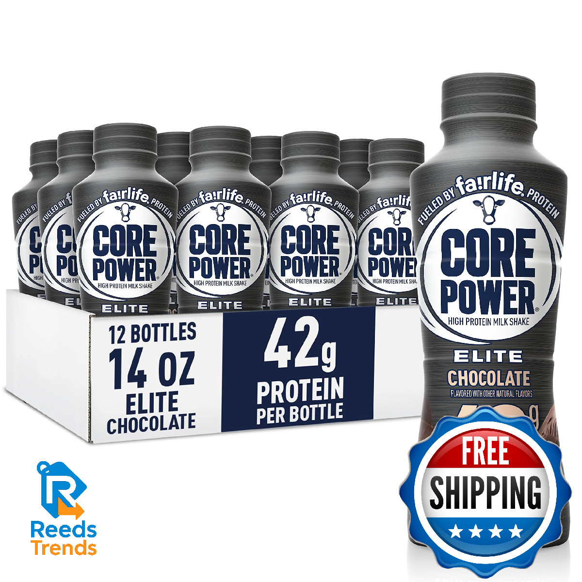 Core Power Elite High Protein Shake Chocolate 42G Bottle 14Oz 12 Pack
