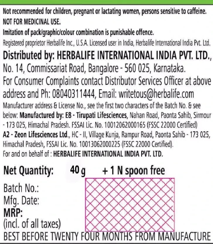 2 x Herbalife Afresh Energy Drink Mix Kashmiri Kahwa WEIGHT LOSS & METABOLISM