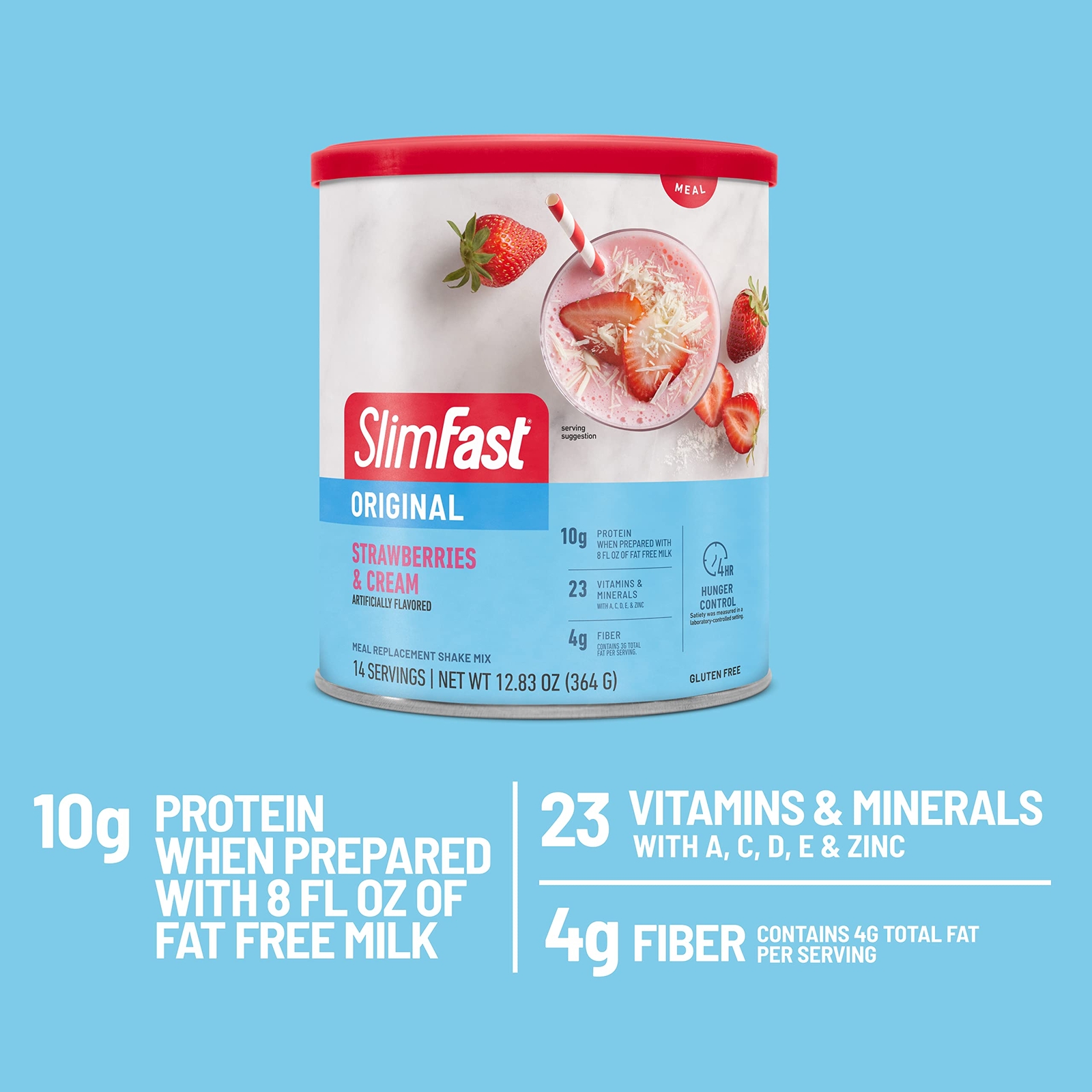3 Pack SlimFast Meal Replacement Powder Original Strawberries & Cream Shake Mix