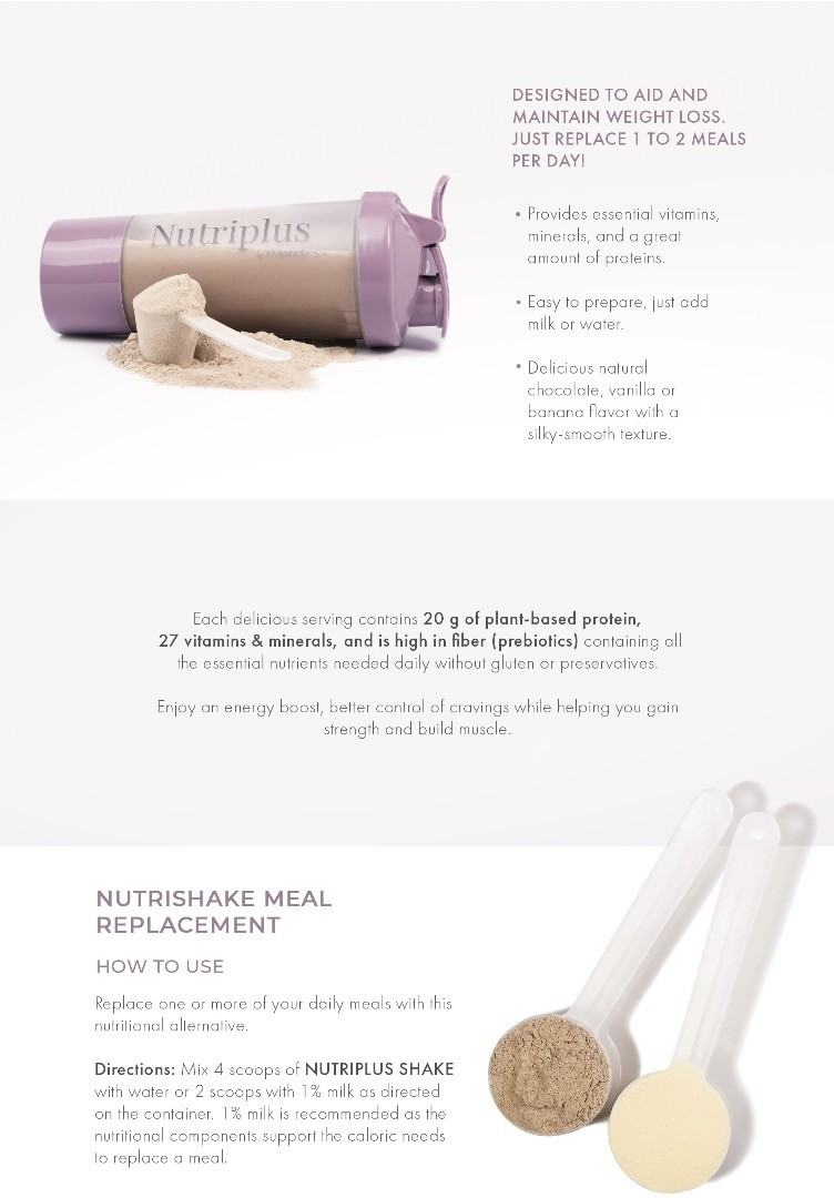 FARMASI. NUTRIPLUS MEAL REPLACEMENT SHAKE. BANANA FLAVORS FREE SHIPPING