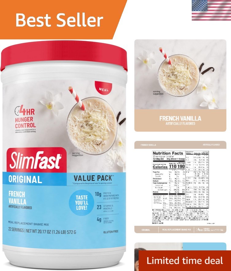 Protein-Packed French Vanilla Weight Loss Shake Mix – 22 Servings, Gluten-Free
