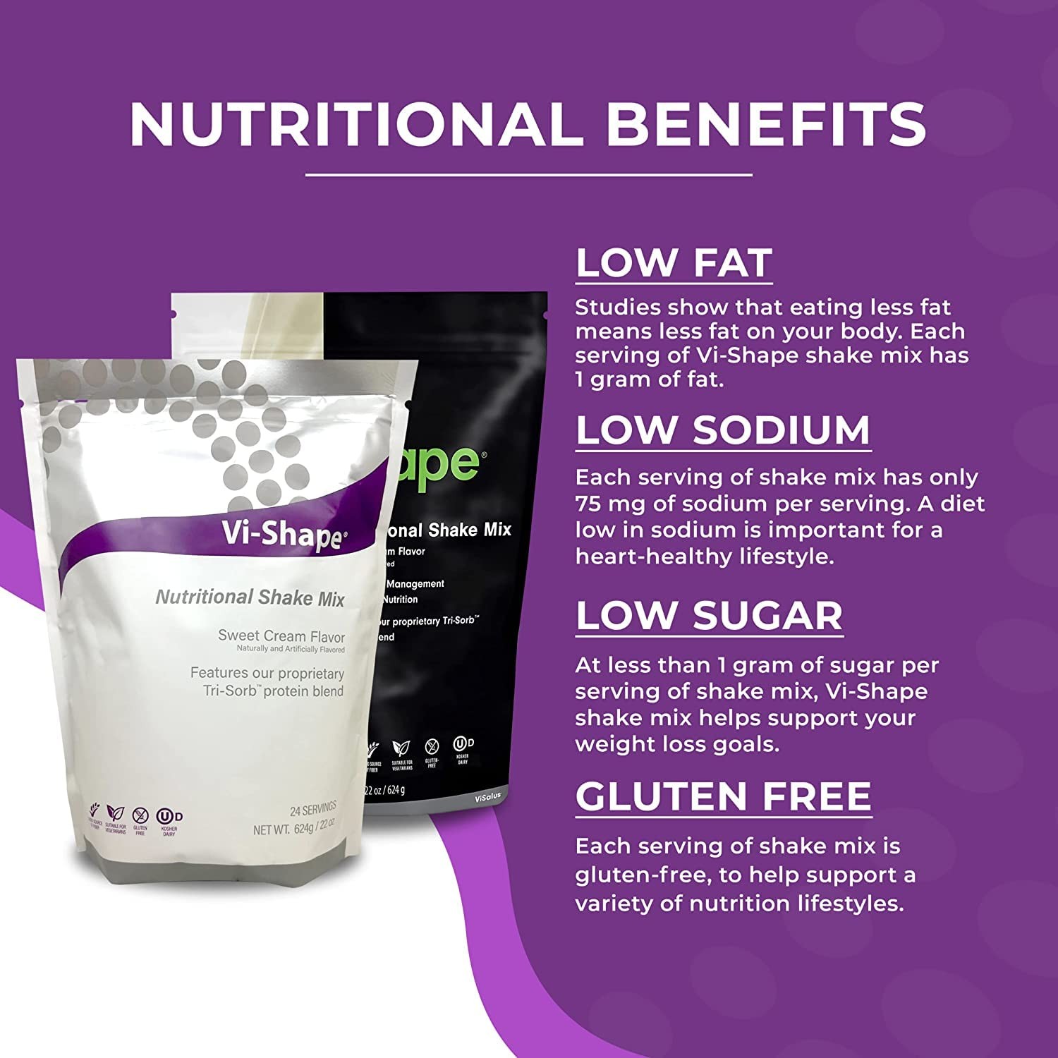 Vi Shape Original Nutritional Shake Mix Sweet Cream Flavor | 22oz 1 Bag, 24 S…