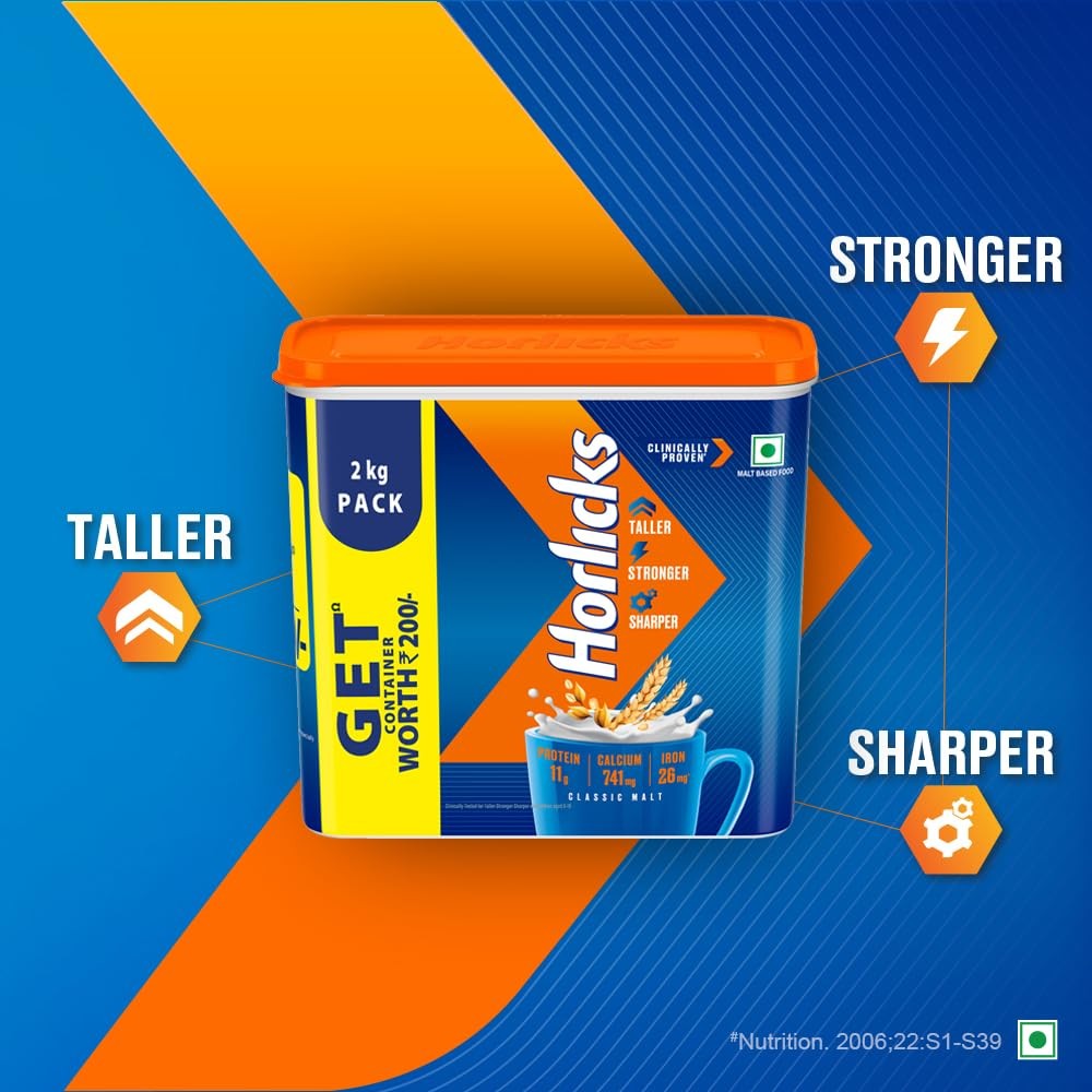 Horlicks Health & Nutrition Drink – 2Kg Refill Pack (Classic Malt)