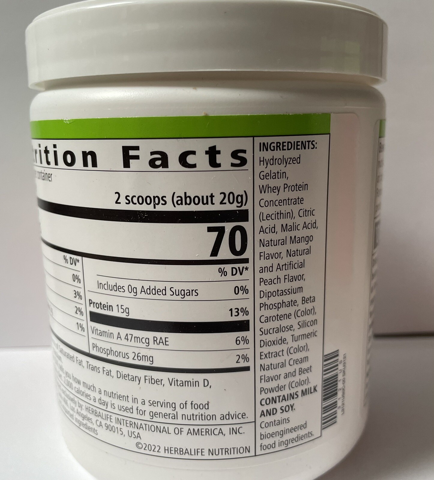 Herbalife Beverage Mix Peach Mango ,Protein-Based Snack For Energy And Nutrition