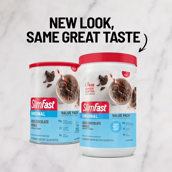 SlimFast Original Meal Replacement Shake Mix, Rich Chocolate Royale, 20.18 oz,