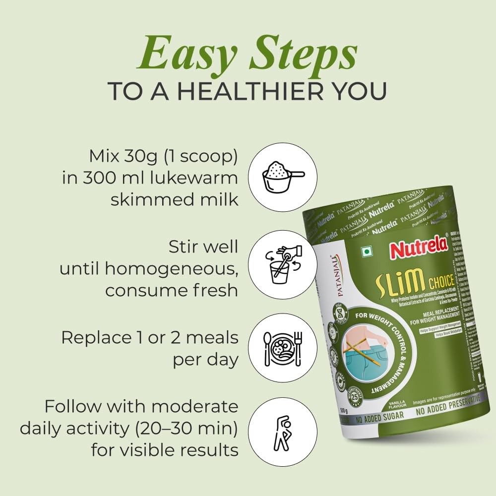 2 X 500 gm Nutrela Slim Choice Meal Replacement Protein Shake for Weight Loss