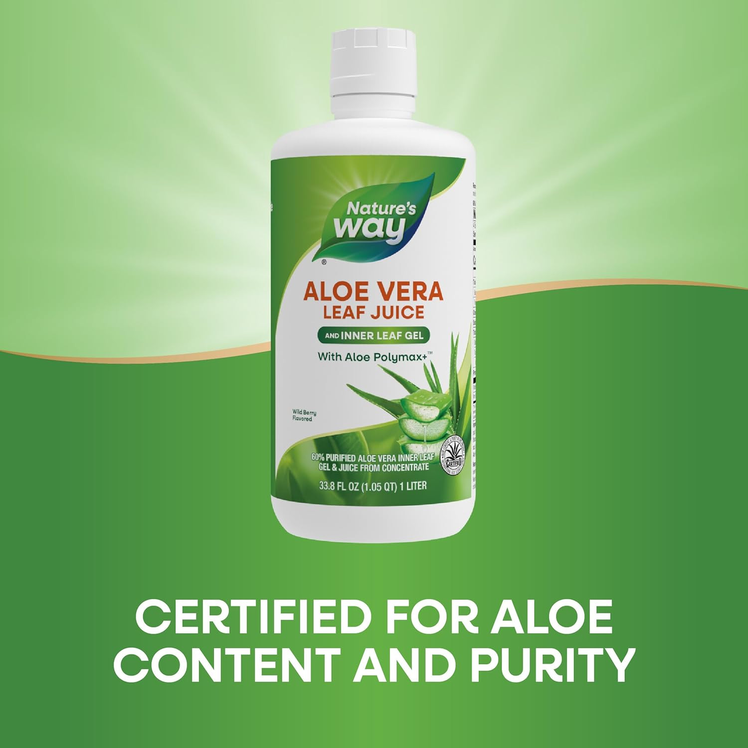 Aloe Vera Leaf Juice & Gel, Wild Berry Flavor, 33.8 Fl Oz