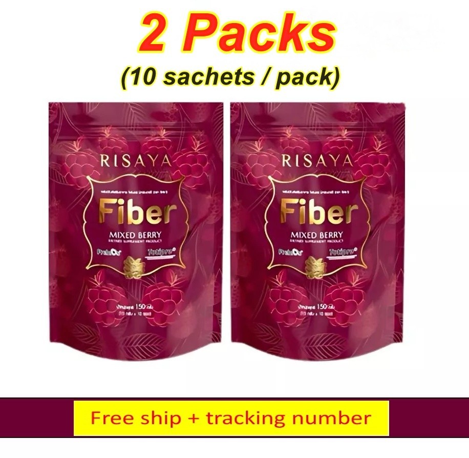 2 X Risaya Fiber Mixed Berry Premium Dietary Supplement 10 Sachets/box