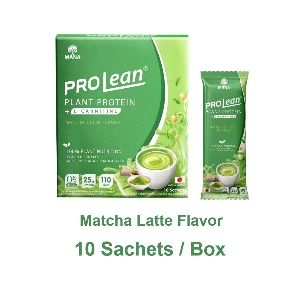 Set 3 MANA Prolean Plant Protein + L-Carnitine Matcha Banana Strawberry Flavor