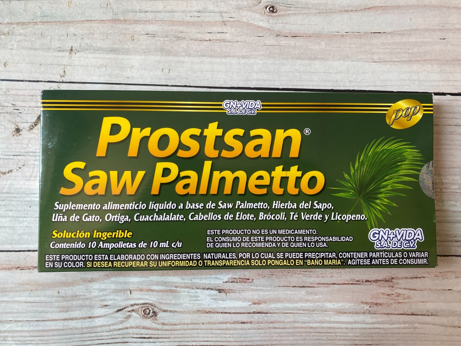 Prostsan Saw Palmetto 10 Ampolletas de 10ml GN+Vida Artichoke 10 Vials Natural