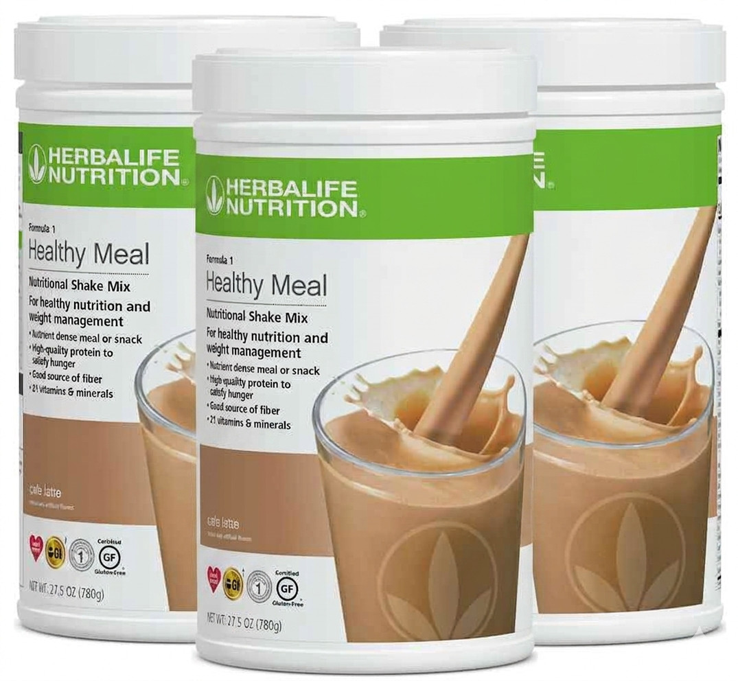 3X Herbalife Formula 1 Healthy Meal Nutritional Shake Cafe Latte 750 g