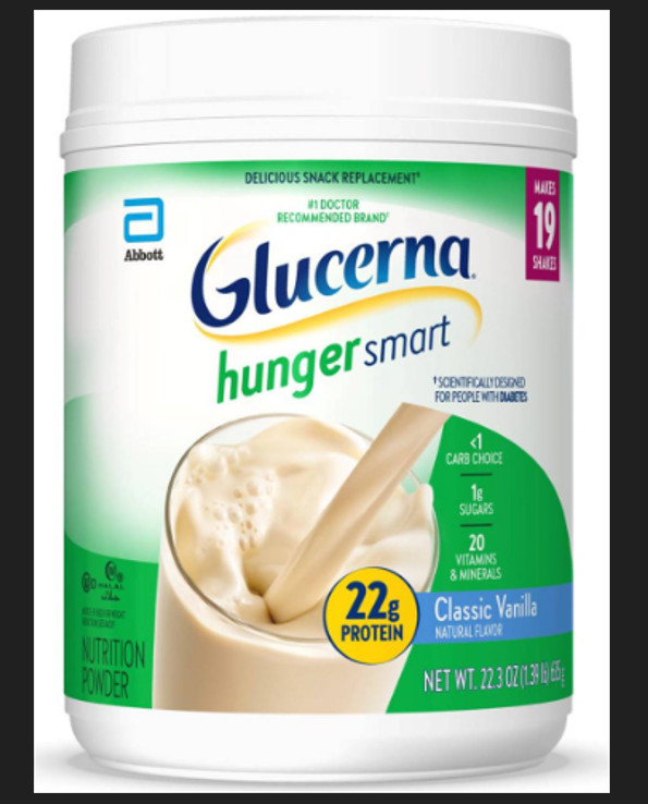 glucerna hunger smart powder/classic vanilla/2 bottles/each 22.3oz