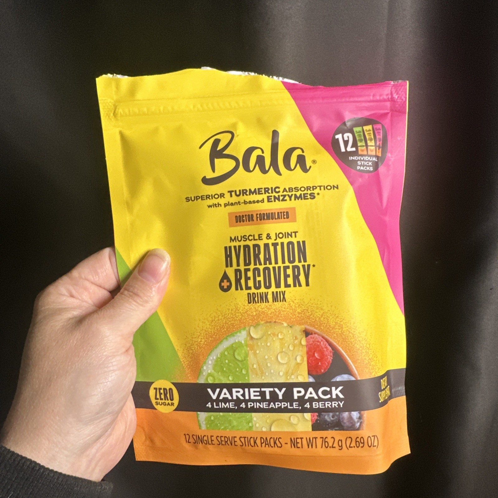 BAG OPEN NOT USED Bala Electrolyte Drink Mix Variety Pack 12ct Hydrate