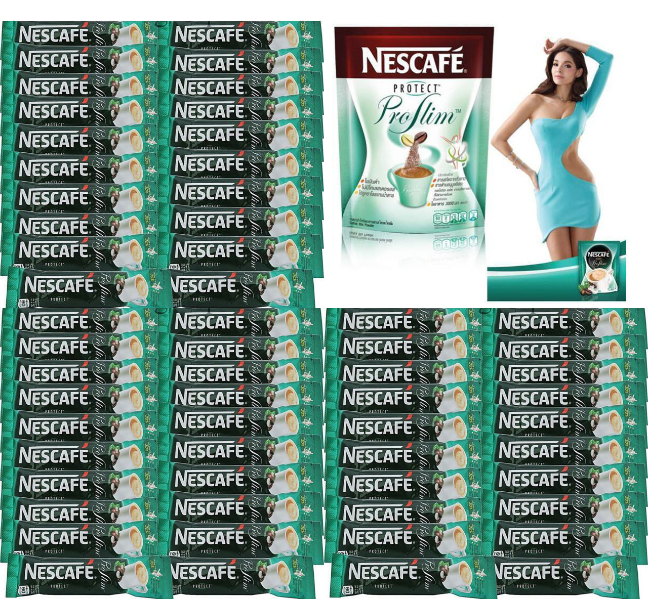 60 NESCAFE Protect Proslim Diet Slimming Weight Loss 3 in 1 Instant coffee stick