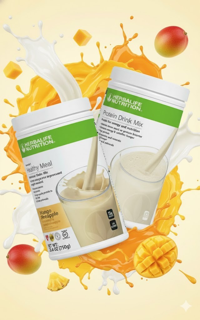 Herbalife Vanilla Protein Drink Mix & Mango Pineapple F1 Set – Premium Duo