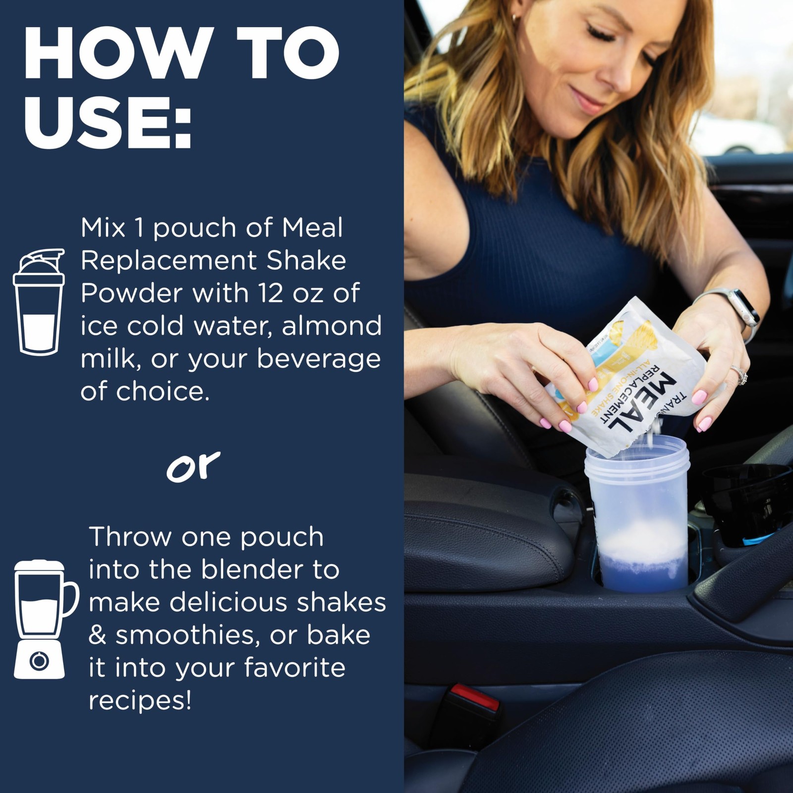 Meal Shake Variety Box With Pink Shaker, 7 Single-Serving Shake Packs