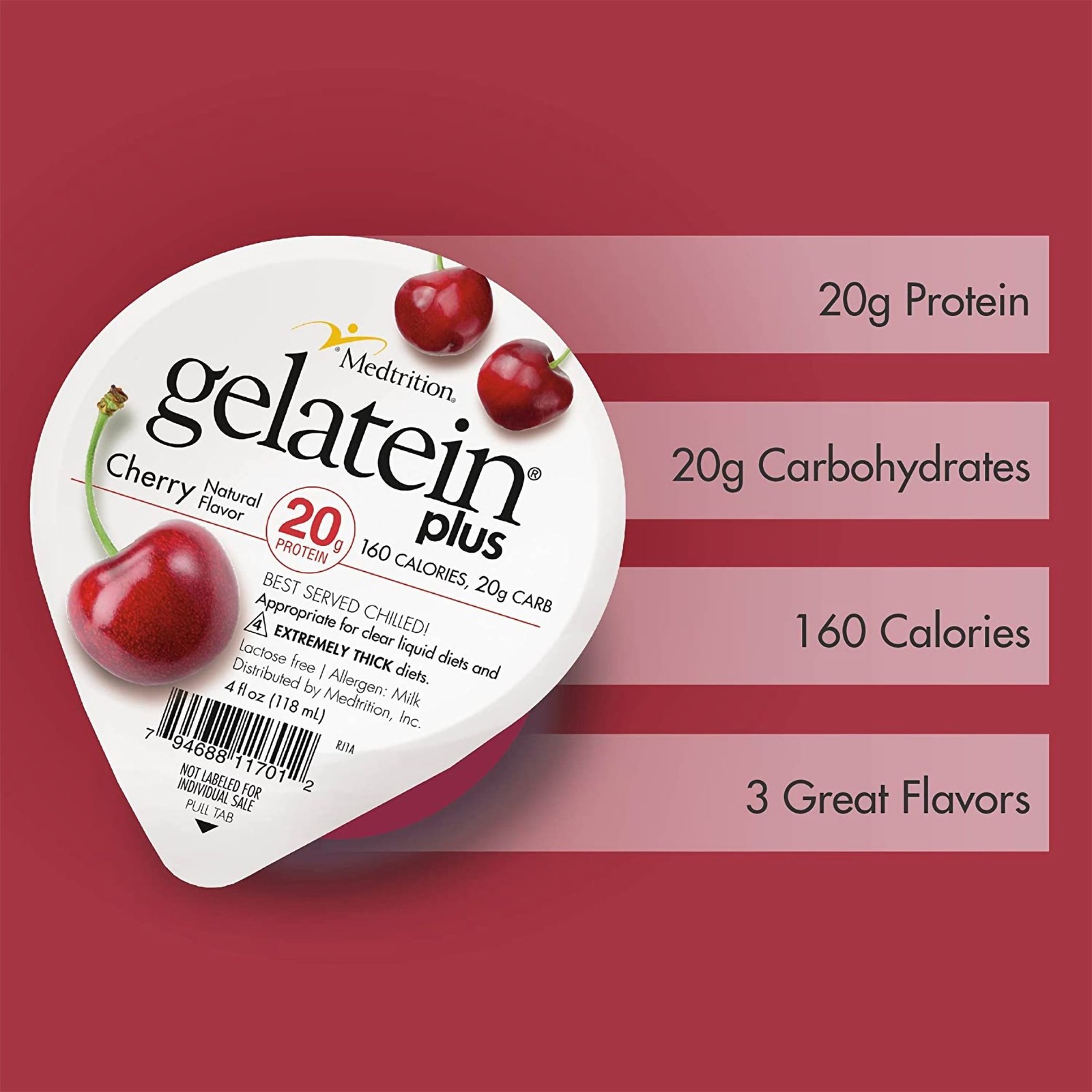 Gelatein Plus Oral Supplement Cherry 4 oz. Cup 36 Ct