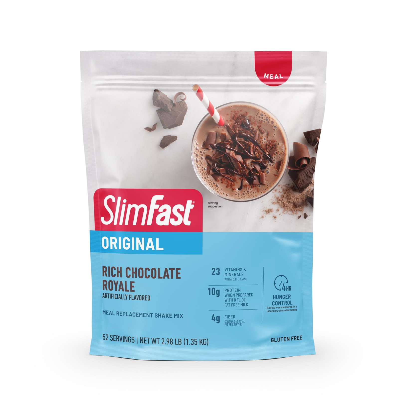 Meal Replacement Powder, Rich Chocolate, Weight Loss Shake, 10g Protein, 52 S…