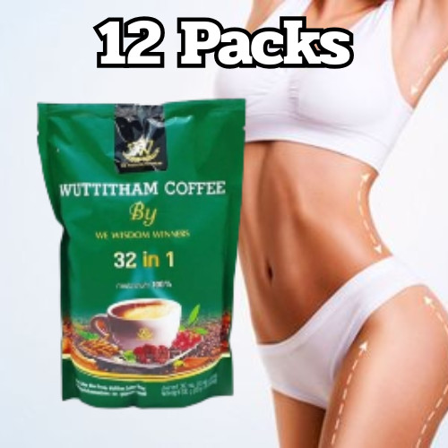 12x Wuttitham Instant Coffee 32 in 1 Herbs Mixed Diet Healthy Weight Management