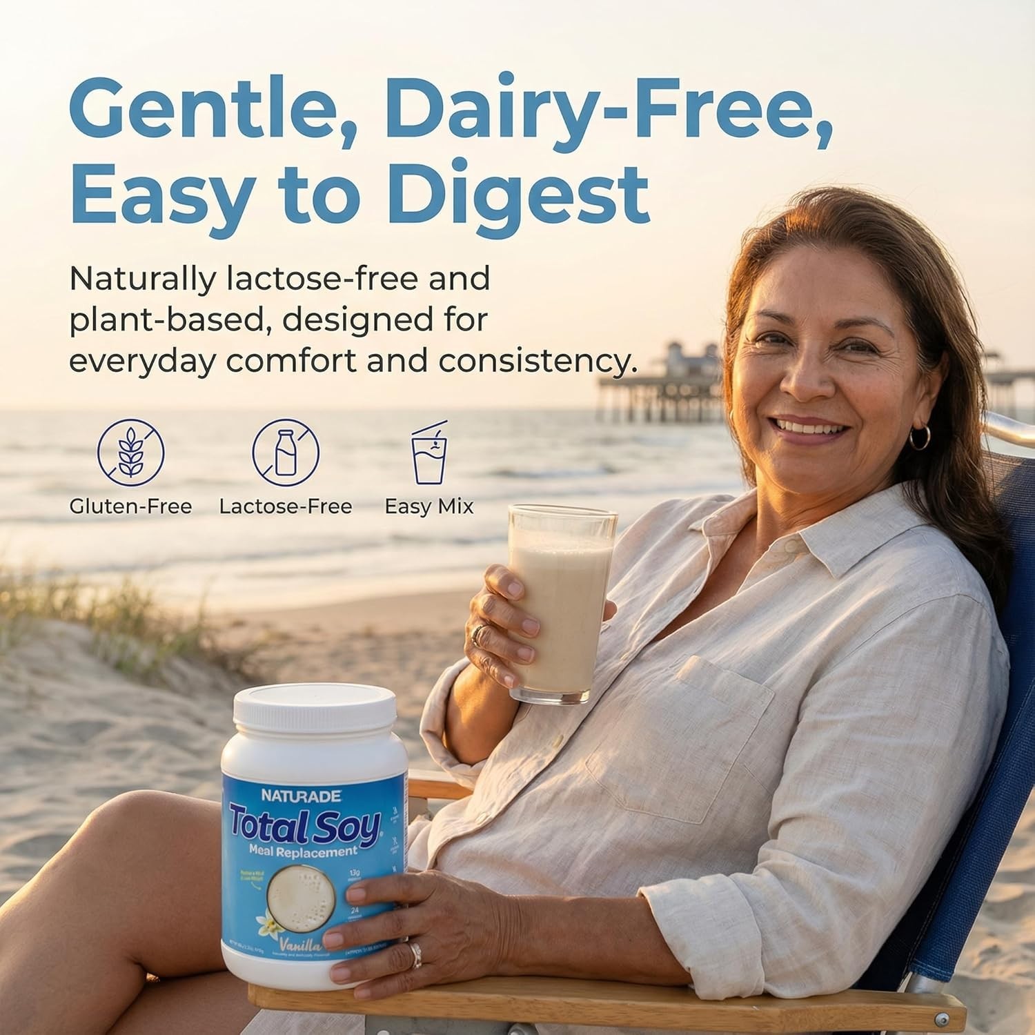 Delicious Vanilla Total Soy Shake, 13g Protein, 1.2 lb – Perfect for Weight Loss