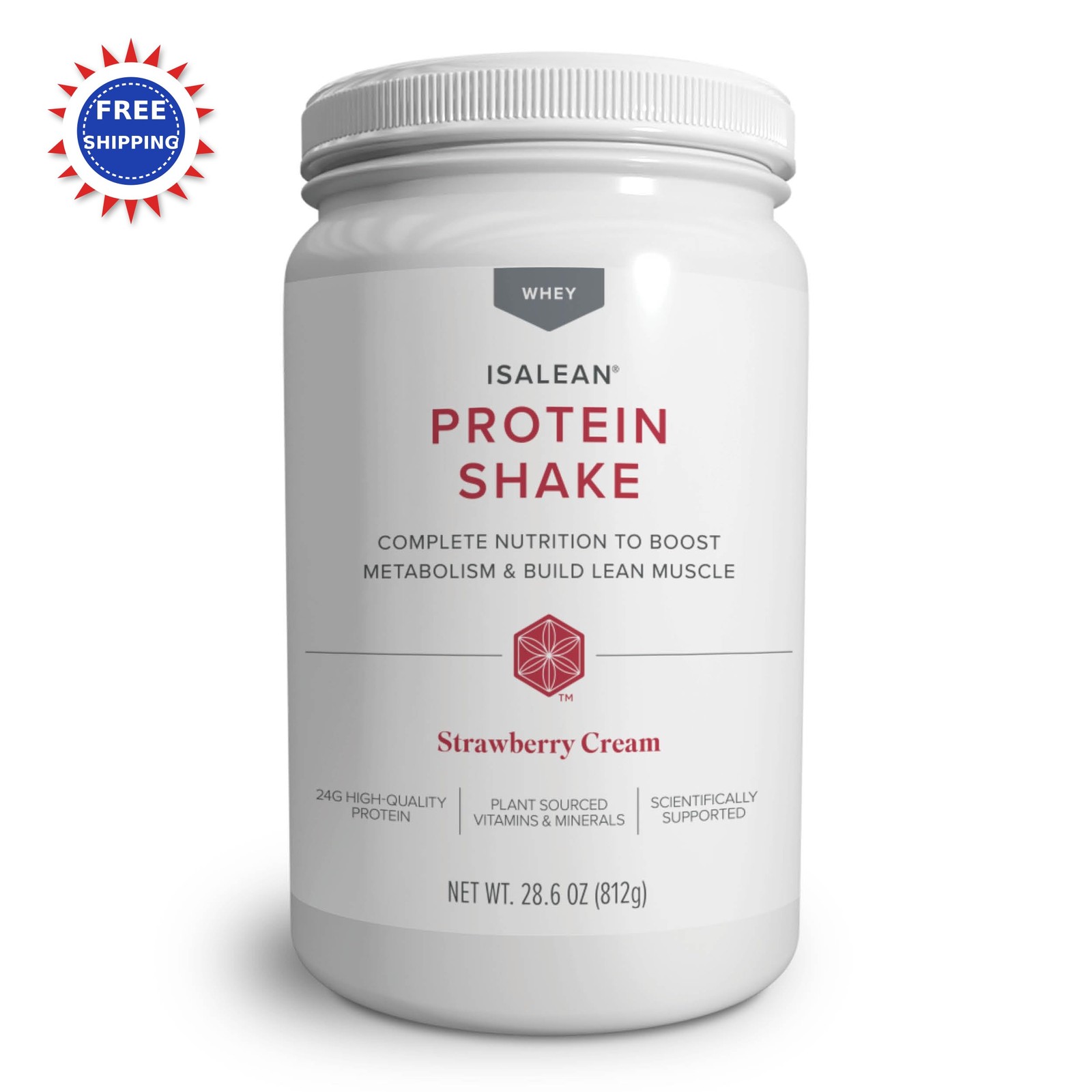 IsaLean Protein Shake Strawberry Cream 28.6 oz 14 Meal Canister Complete Healthy