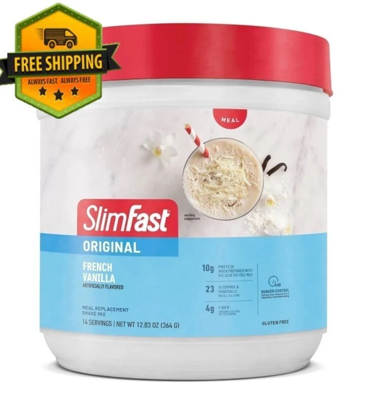 SlimFast Original French Vanilla Meal Replacement Shake Powder, 12.83 oz