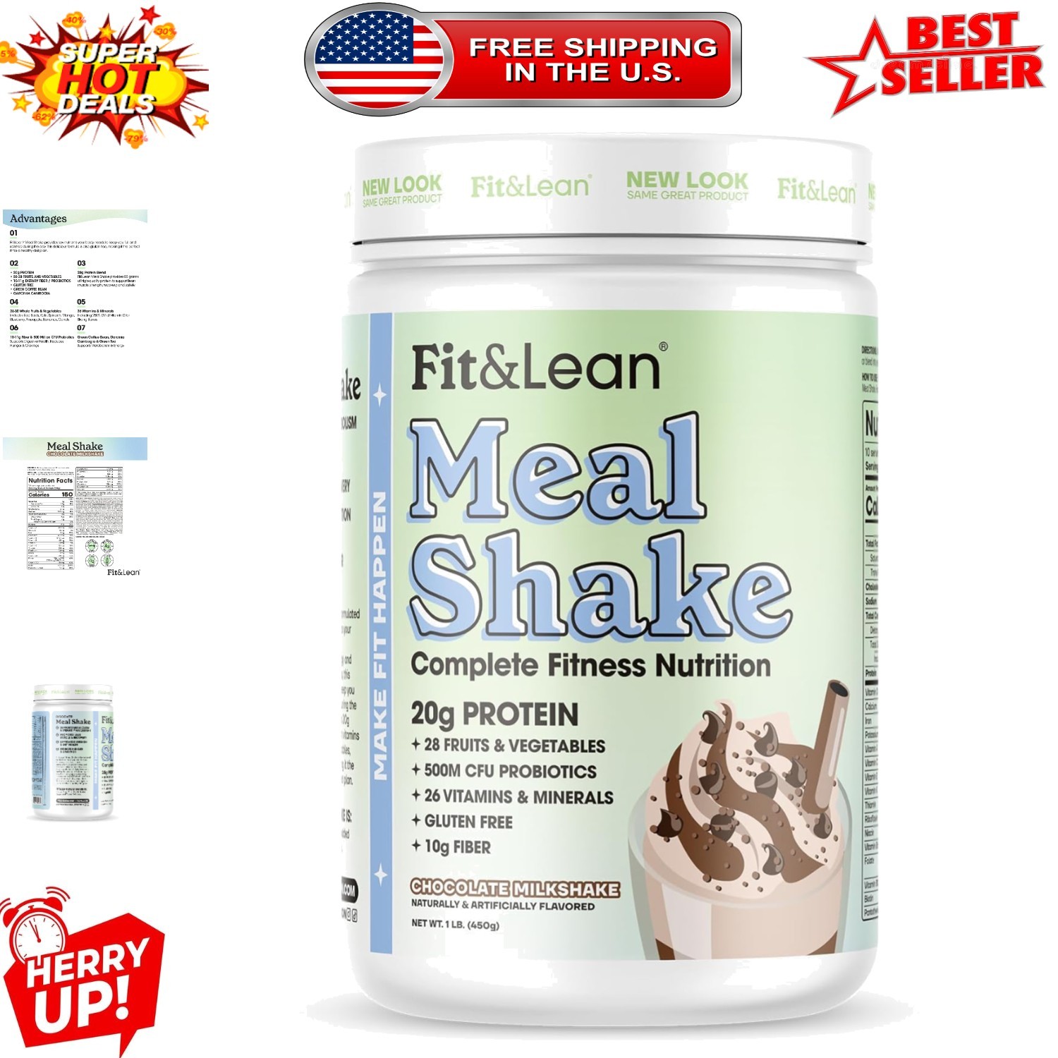 All-Natural Meal Shake: Fat Burning with Probiotics & 26 Essential Vitamins