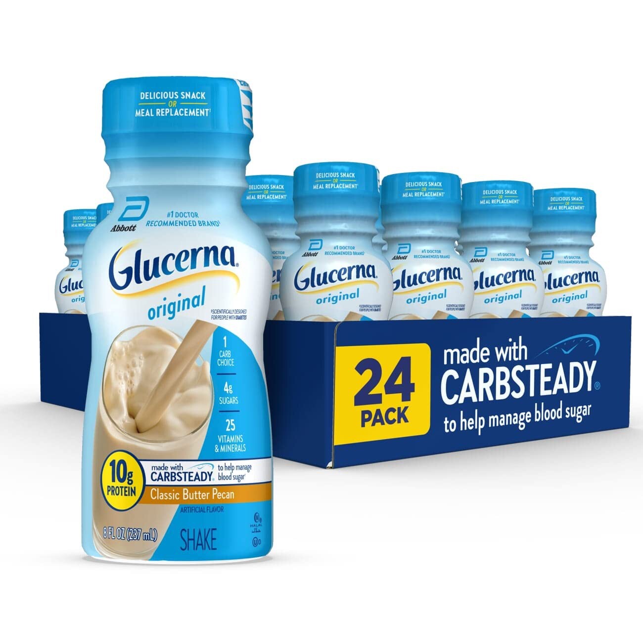 Glucerna Shake, Butter Pecan 🍨 •• 8-fl-oz, •• Pack of 24 Bottles