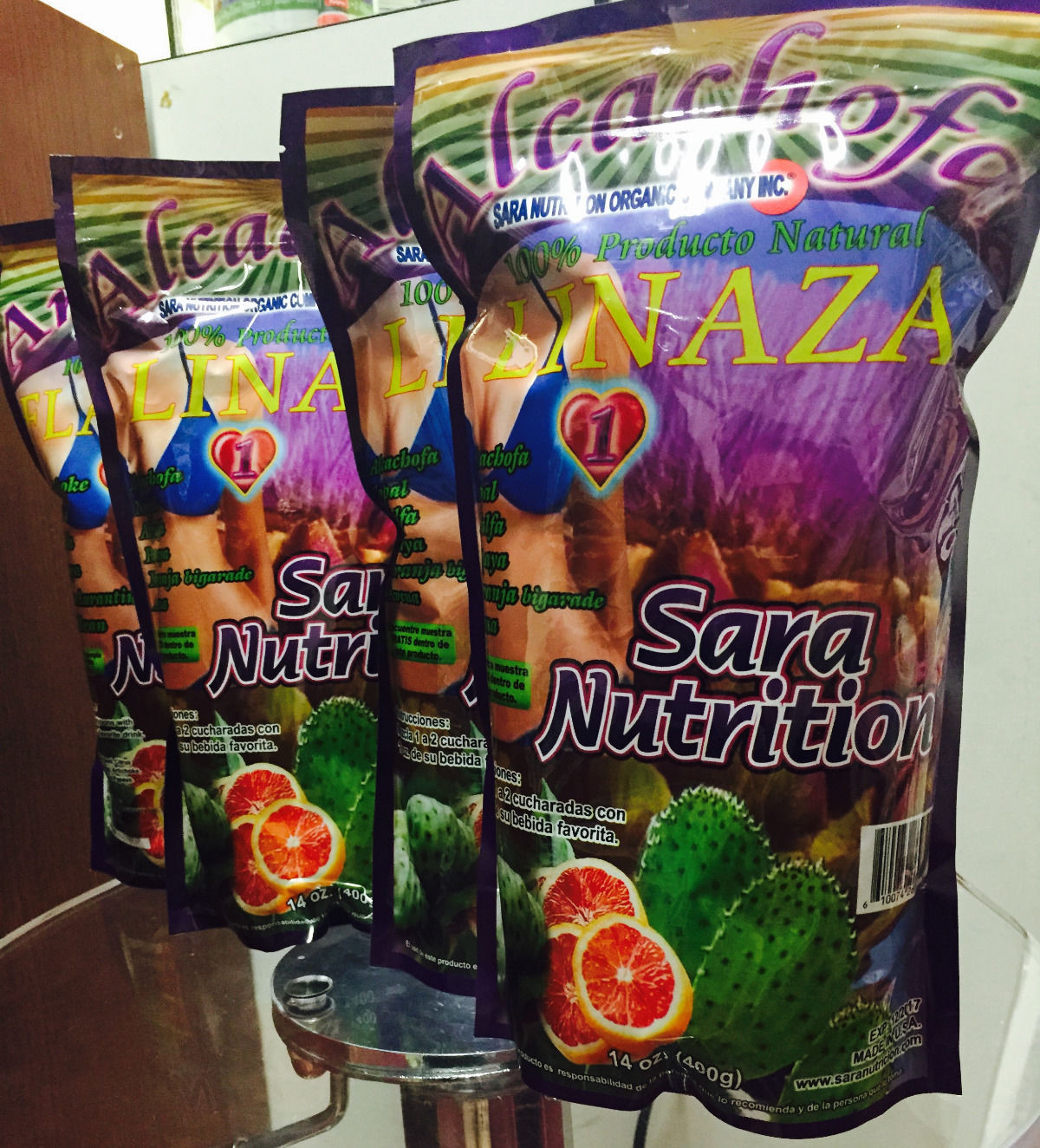 4 Pieza Pack New Alcachofa Linaza Flax Seed Sara Nutrition Colon Cleanse 14oz