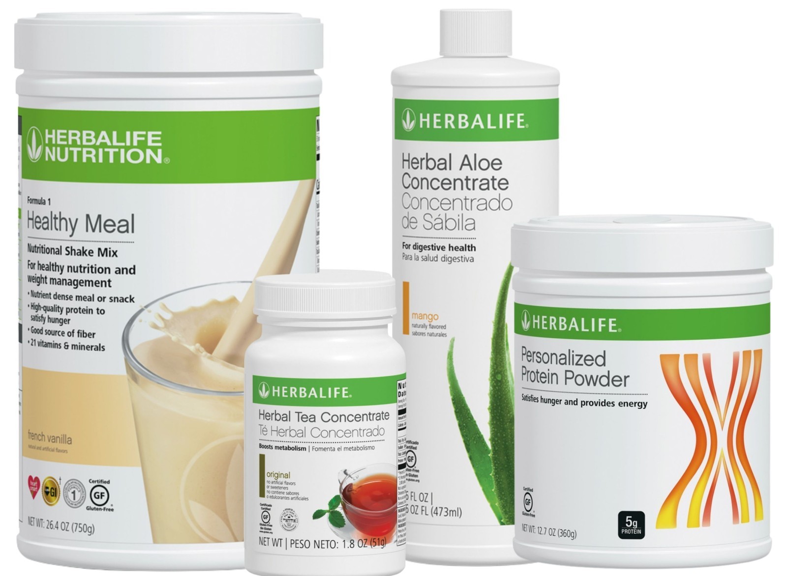 Herbalife Formula 1(French Vanilla 750g), PPP, Tea 1.8oz+Aloe Pint Combo