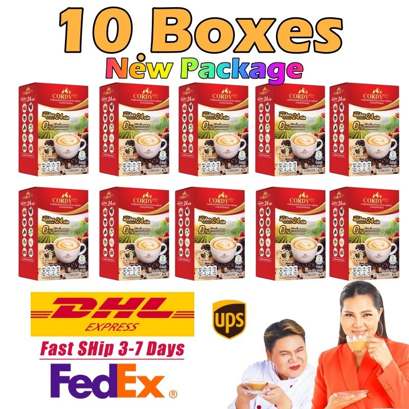 10X Cordy Plus Coffee Instant Powder Mix Vitamins Cordyceps Ganoderma Ginseng
