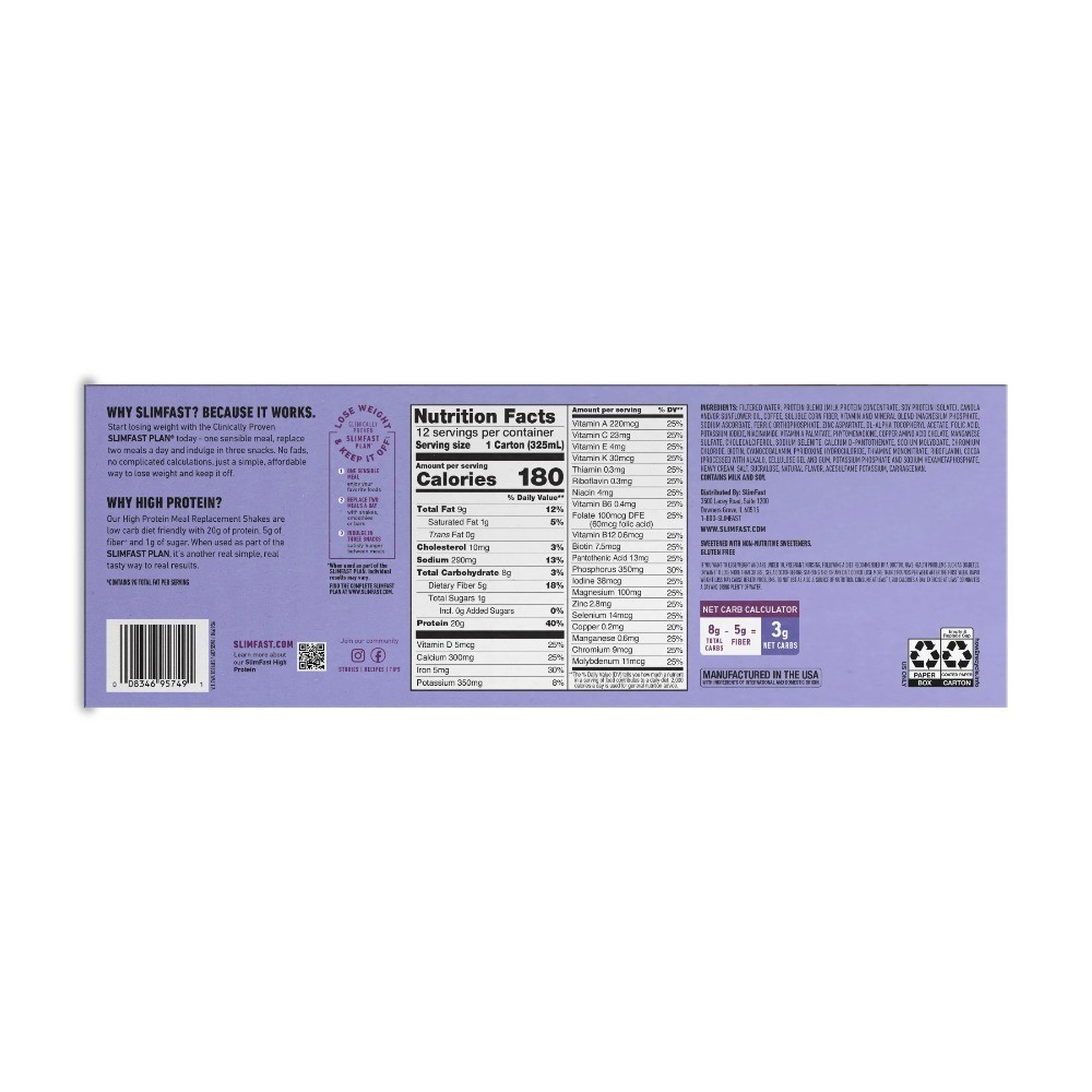 High Protein Meal Replacement Shake Coffee Mocha Cappuccino Flavor Ready to