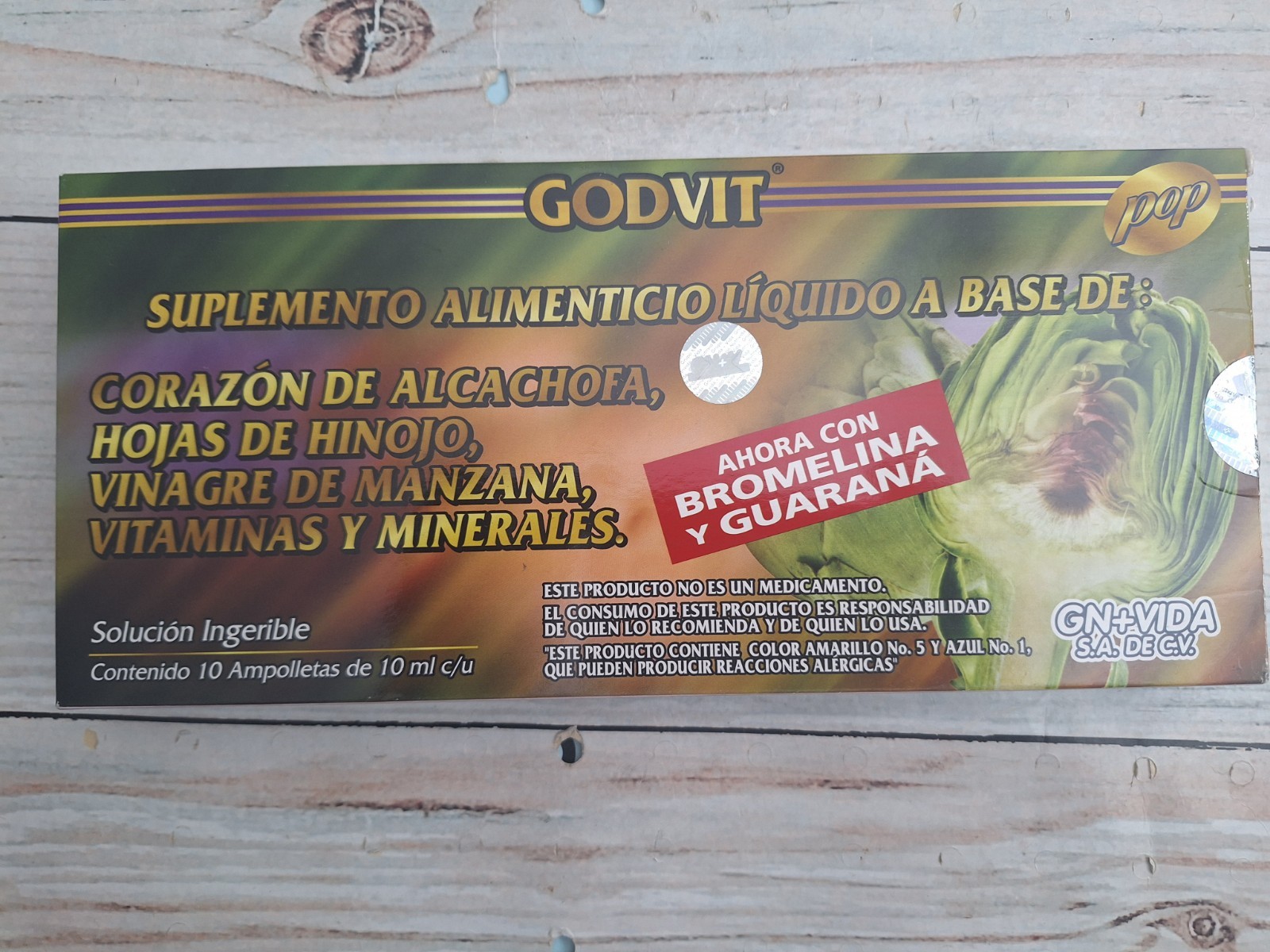 Ampolletas de Corazon de Alcachofa GN+Vida Artichoke 10 Vials