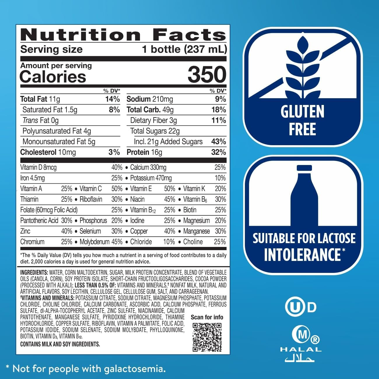 N-sure Plus Milk Chocolate Shake with Fiber 16g Protein 8oz 24-Pack Drink